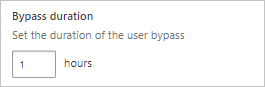 Schermopname van het configureren van de duur van de bypass.