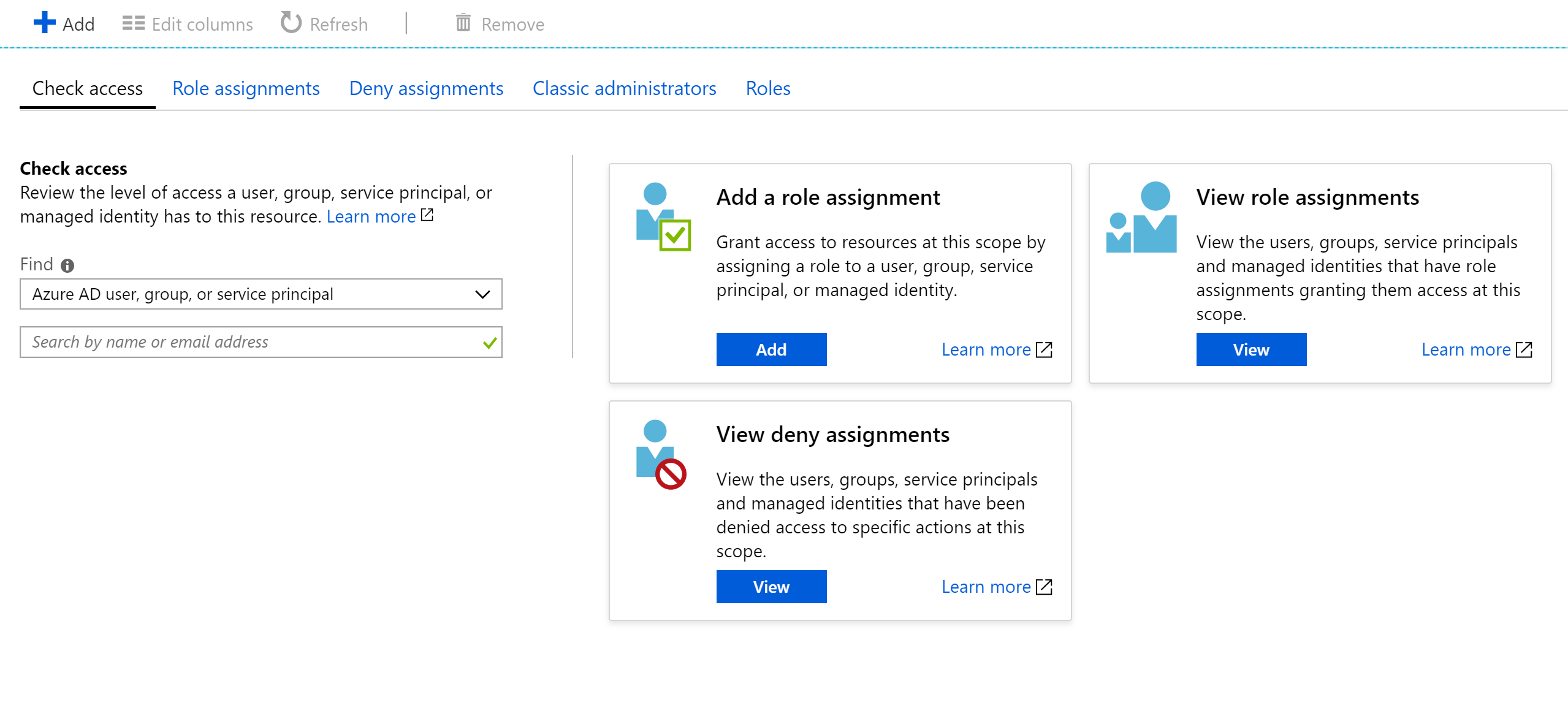 Afbeelding 9-4 Machtigingscalculator voor een app-service