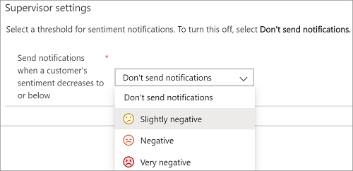 Meldingen verzenden wanneer het gevoel van een klant afneemt tot of minder wordt dan.