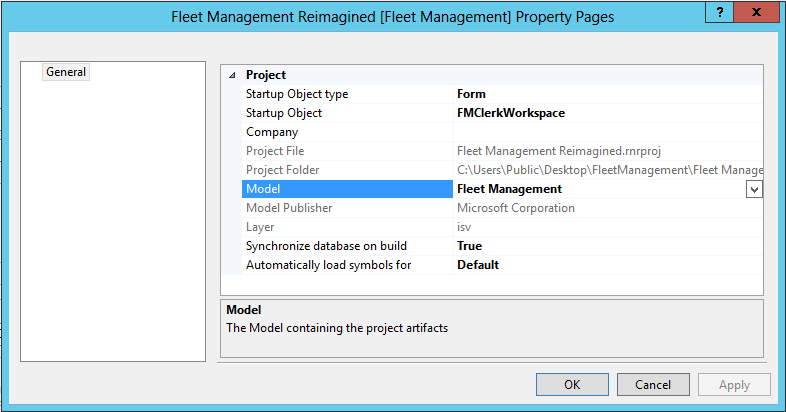 Screenshot of Property page for project.