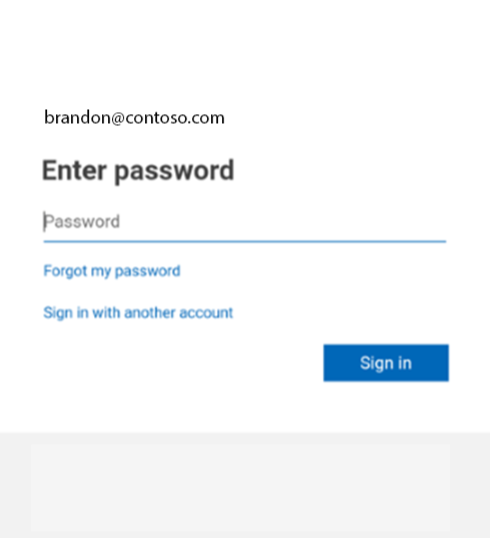 App screenshot showing Microsoft sign-in page