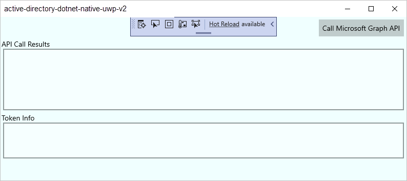 Gebruikersinterface van de toepassing