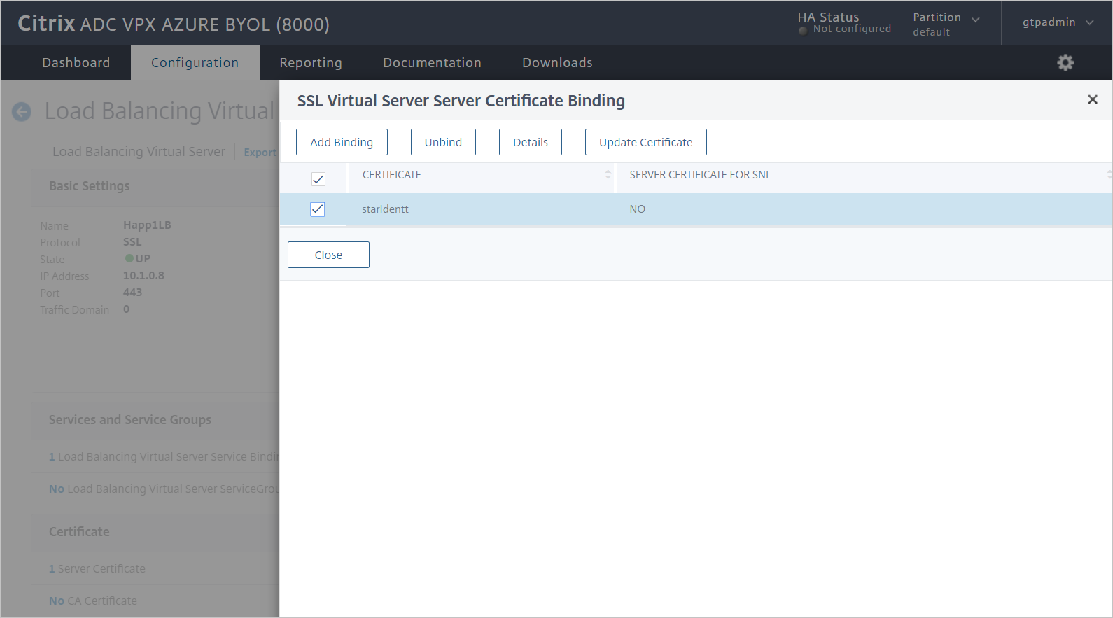 Screenshot of Citrix ADC SAML Connector for Microsoft Entra configuration - Verify the certificate.