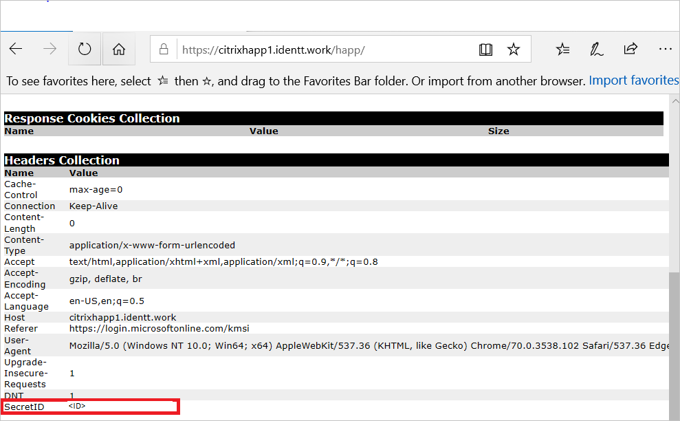 Citrix ADC-configuratie - Headers Collection op de URL