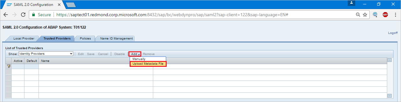 Eenmalige aanmelding configureren 2