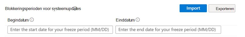 Schermopname van de begin- en einddatum van de blokkeringsperiode voor Android Enterprise-apparaten in het Microsoft Intune-beheercentrum.
