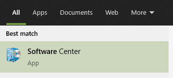 Beste overeenkomst voor Software Center in startmenu