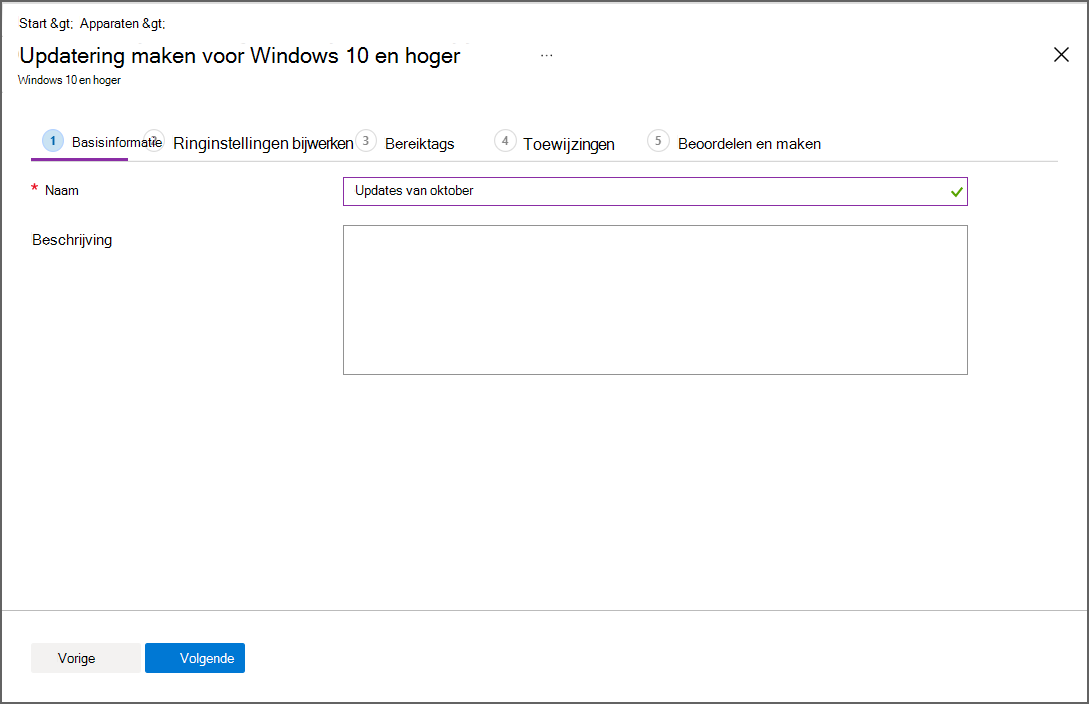 Een updatering maken