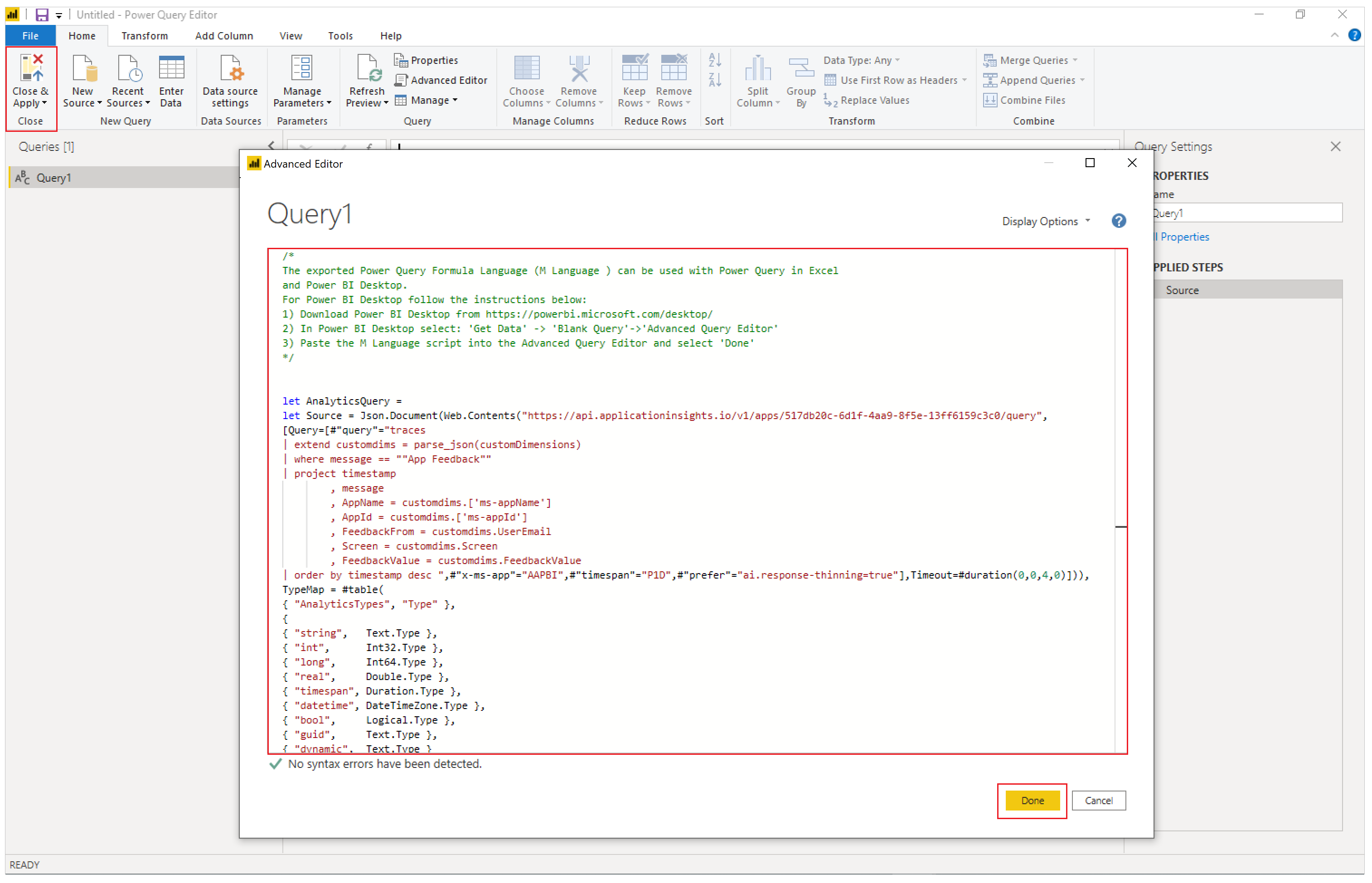 Geavanceerde Power BI-query.