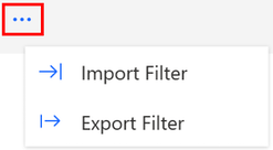 Schermopname van de optie Filters exporteren.