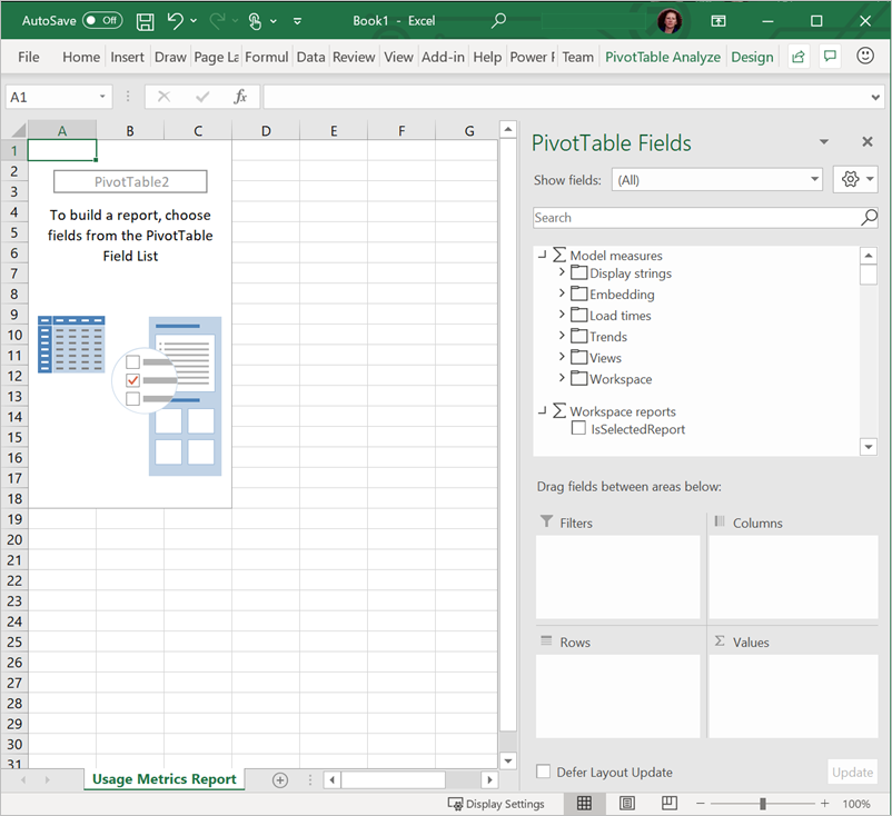 Schermopname van draaitabel in Excel.