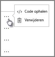 Screenshot of retrieving or deleting embed codes.