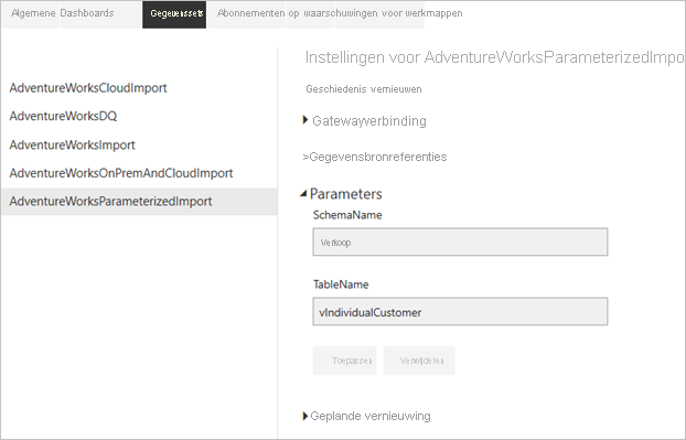 Configure query parameters