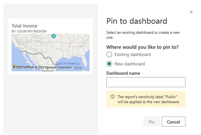 Schermopname van het venster Vastmaken aan dashboard.