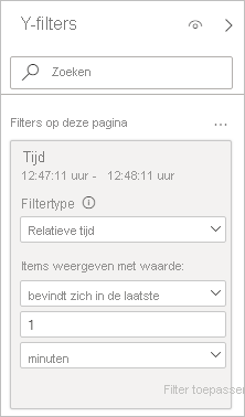 Screenshot showing a filter card with a Filter type of Relative time selected.