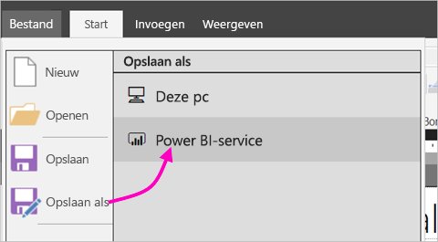 Screenshot showing the Publish option under the File menu.