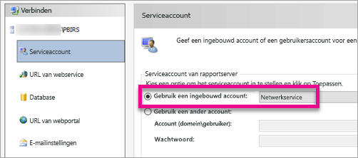 Configure report server service account