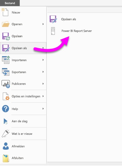 Schermopname van PBI RS Opslaan.