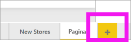 Screenshot showing the new page icon, a yellow plus sign.