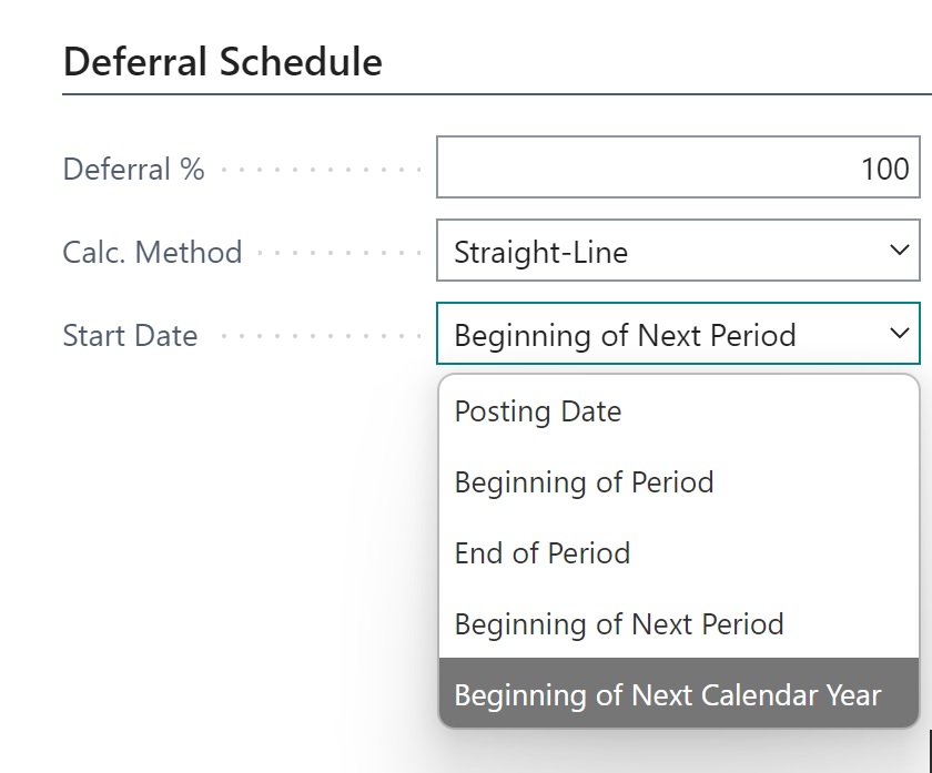 Nieuwe optie voor startdatum: Begin van volgend kalenderjaar. Nieuwe optie voor startdatum: Begin van volgend kalenderjaar.