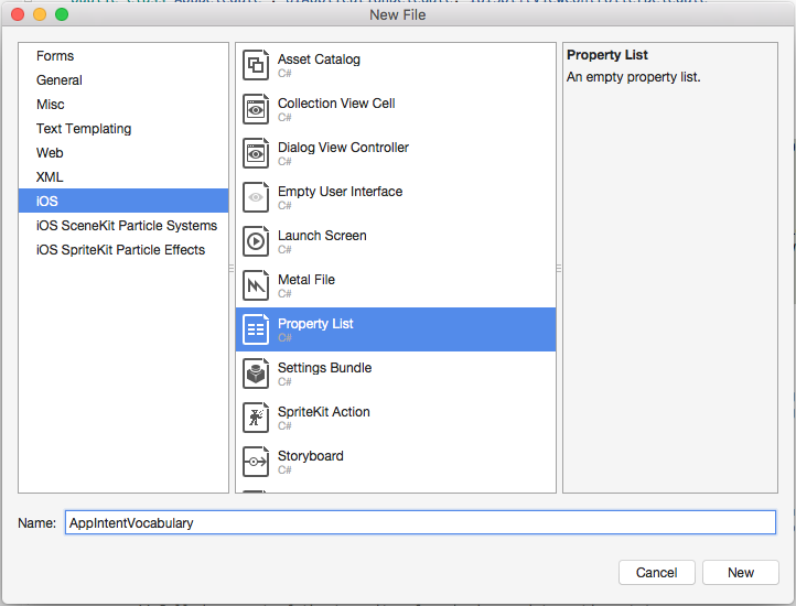Add a property list