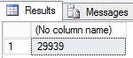 Schermopname van SSMS met een resultatenset met het aantal rijen van 29.939.