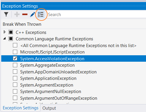 Restore-Default-Exceptions Screenshot of Restore Defaults in Exception Settings.