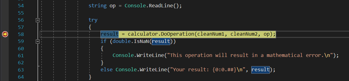 Schermopname van het bereiken van een onderbrekingspunt