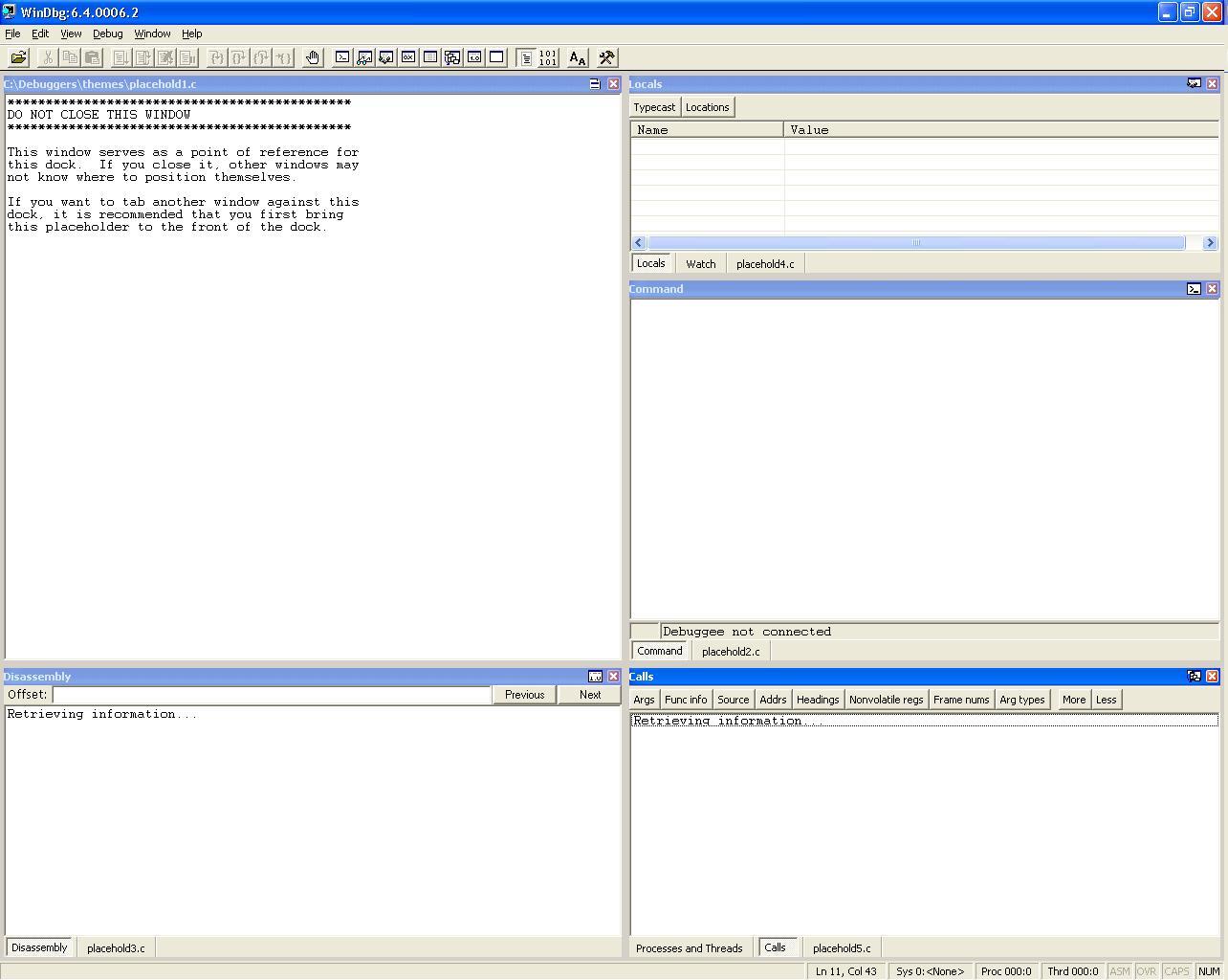 Schermopname van het thema Srcdisassembly.reg in Hulpprogramma's voor foutopsporing voor Windows.
