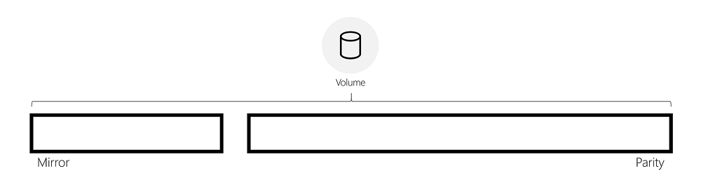 Diagram met het gespiegelde versnelde pariteitsvolume.