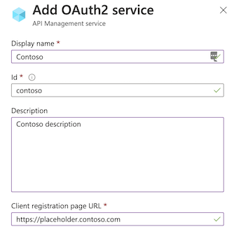 Schermopname van het dialoogvenster voor nieuwe server OAuth 2.0.