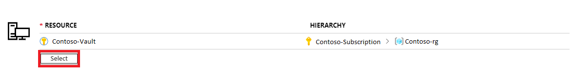 Schermopname die laat zien hoe u een kluis kunt selecteren.