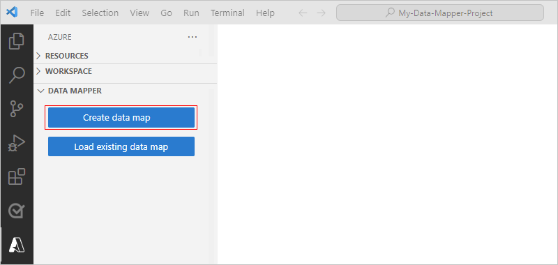 Schermopname van Visual Studio Code met het Azure-venster en de geselecteerde knop voor Gegevensoverzicht maken.