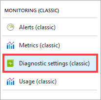 Diagnostiek onder BEWAKING in de Azure portal.