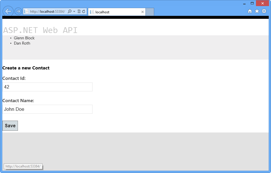 The client HTML document loaded in the browser The client HTML document loaded in the browser