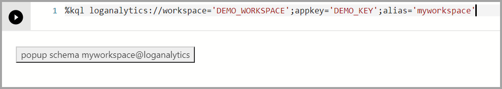 Screenshot of the log analytics authentication.