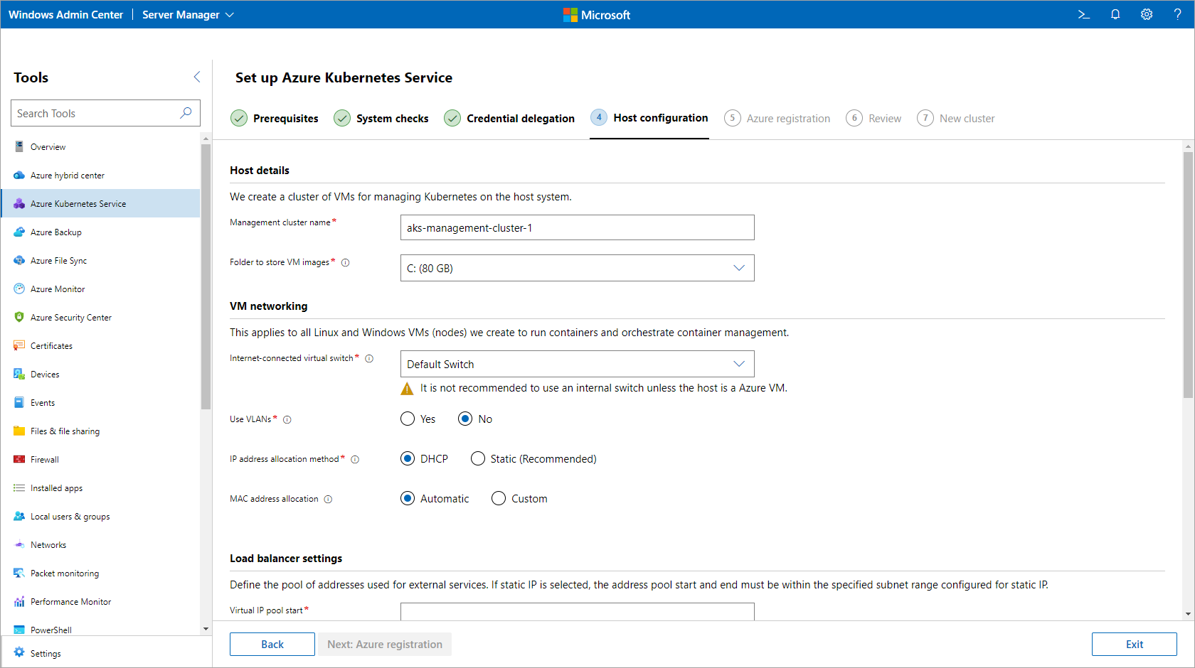 Schermopname van een DHCP-configuratie op de pagina Hostconfiguratie.