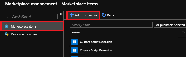 Marketplace-items toevoegen vanuit Azure