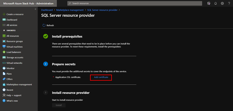 Schermopname van marketplace-beheer geheimen voorbereiden.