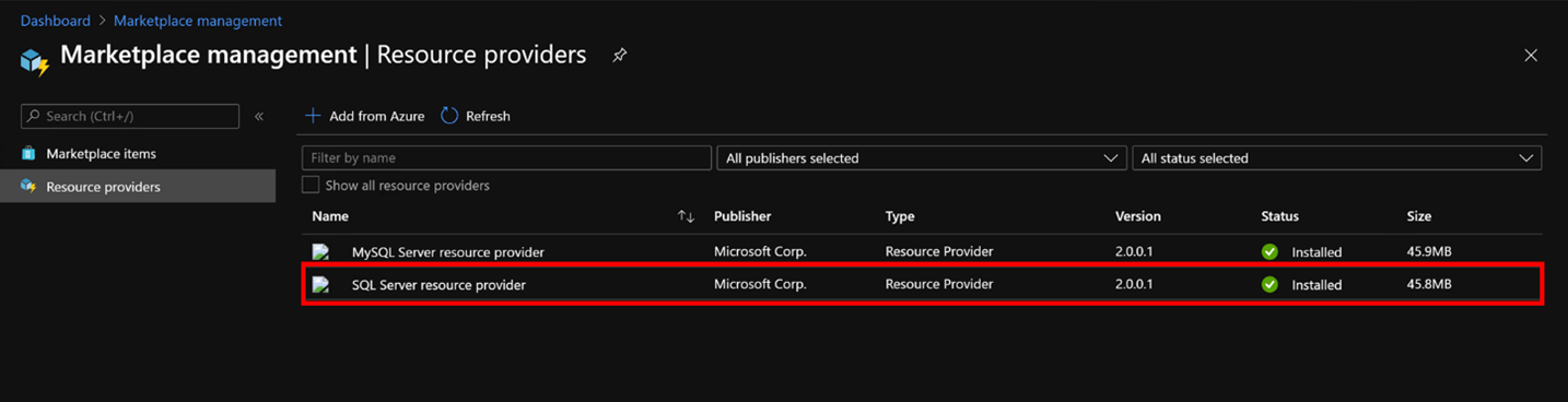 Schermopname van marketplace-beheer RP geïnstalleerd.