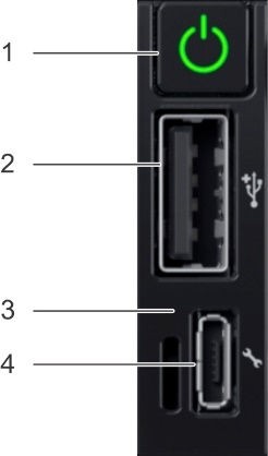 Diagram met een aan/uit-knop, U S B- en micro-U S B-poorten.
