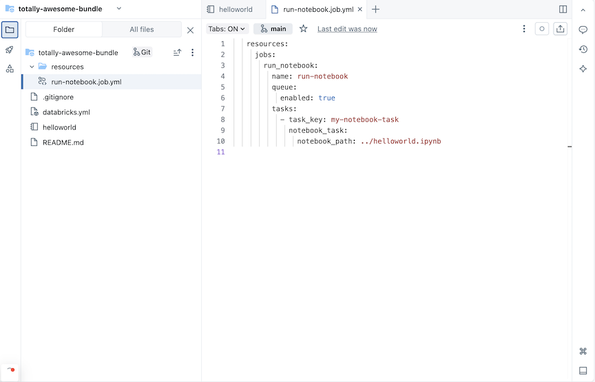 YAML configuratie voor taak in werknotitieblok