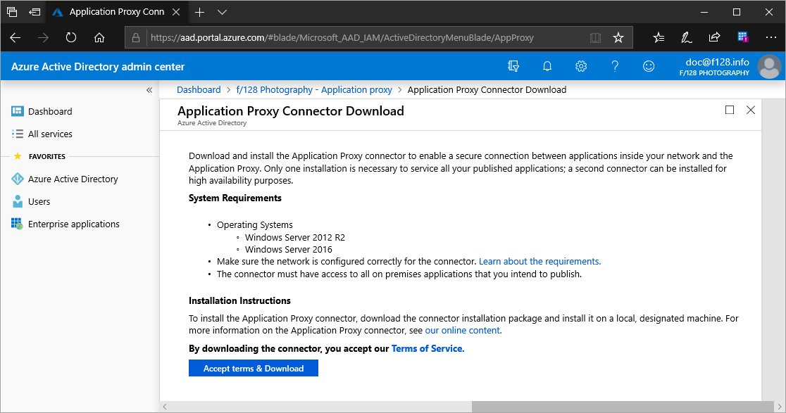 Application proxy connector download