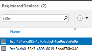 Lijst met in het Azure Active Directory-beheercentrum geregistreerde apparaten