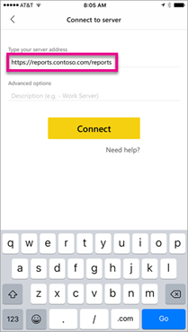 Mobiele Power BI-app met 'Externe URL'