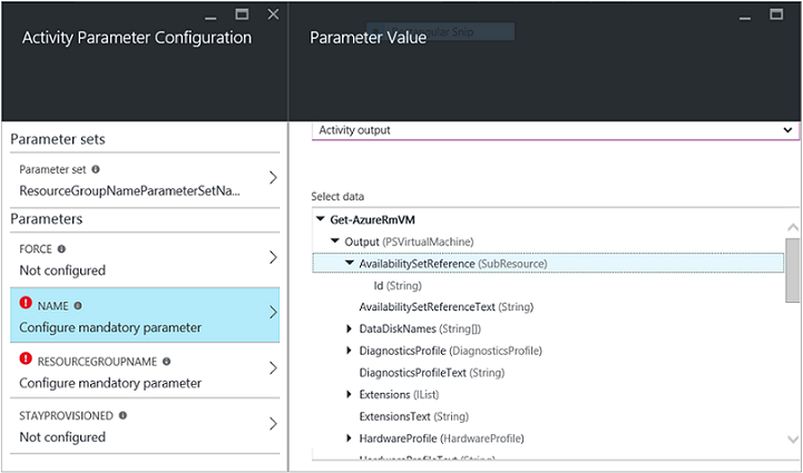 Schermopname van het grafische runbook-uitvoertype
