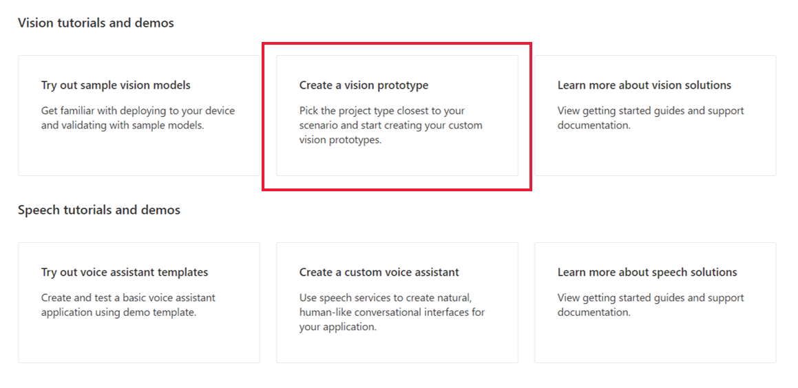 Azure Percept Studio demo's en zelfstudies.