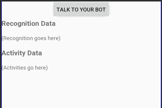 Schermopname van hoe uw gebruikersinterface voor 'Praten met uw bot' eruit zou moeten zien.