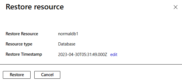 Schermopname van het bevestigingsvenster vóór een herstelbewerking.