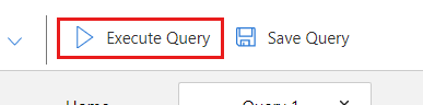 Schermopname van de optie Query uitvoeren op de Data Explorer opdrachtbalk.